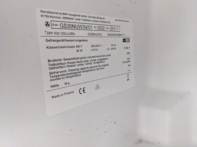 7 lade vriezer no frost, siemens, gs36nuv3v - afbeelding 7 van  7