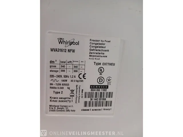 7 laden vriezer no-frost whirlpool, wva31612nfw - afbeelding 5 van  5