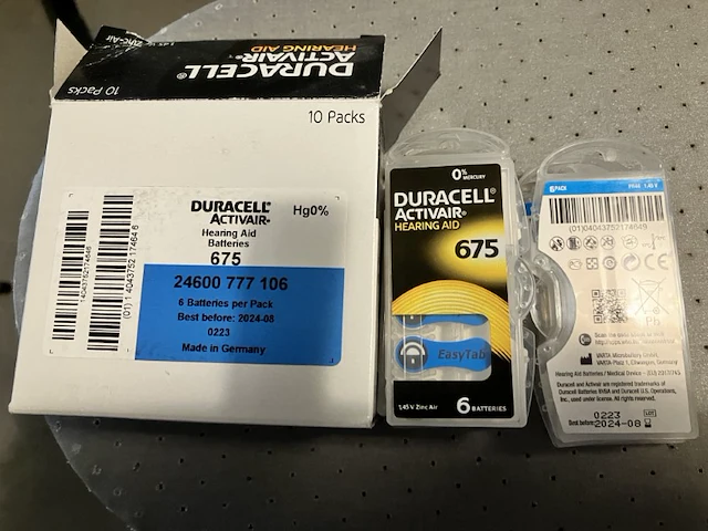 7 pakjes duracell gehoorapparaat batterijen met 6 stuks blauw - afbeelding 1 van  5