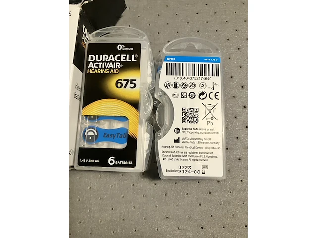 7 pakjes duracell gehoorapparaat batterijen met 6 stuks blauw - afbeelding 5 van  5