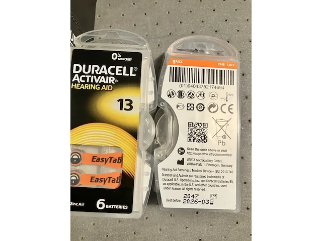 7 pakjes duracell gehoorapparaat batterijen met 6 stuks oranje - afbeelding 3 van  5