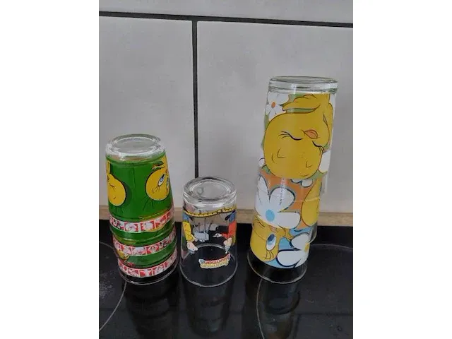 7 x tweety glas. - afbeelding 1 van  3