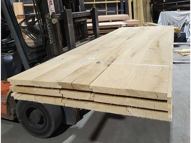 7.31 m2 rustiek eiken wagondelen 32 x 195 mm 15 st./ 250 cm. - afbeelding 3 van  5