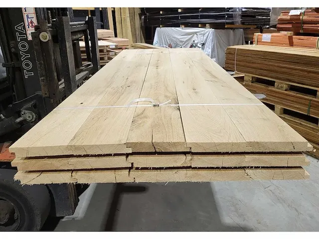 7.31 m2 rustiek eiken wagondelen 32 x 195 mm 15 st./ 250 cm. - afbeelding 4 van  5