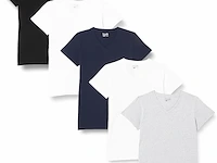 7x 5-pak dames t-shirt maat s sport/vrije tijd berydale, zwart/wit/grijs/blauw - afbeelding 1 van  3