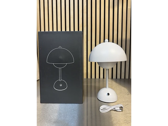 7x design tafellamp verschillende kleuren wit licht, dimbaar en oplaadbaar usb-c wit - afbeelding 1 van  7