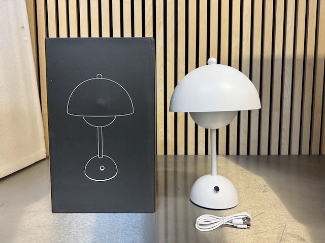 7x design tafellamp verschillende kleuren wit licht, dimbaar en oplaadbaar usb-c wit - afbeelding 2 van  7