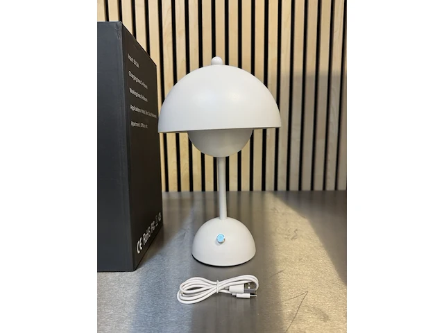 7x design tafellamp verschillende kleuren wit licht, dimbaar en oplaadbaar usb-c wit - afbeelding 3 van  7