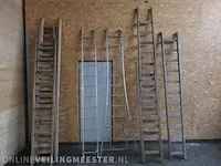 7x houten ladder met 2x aluminium ladder, diverse soorten - afbeelding 1 van  5