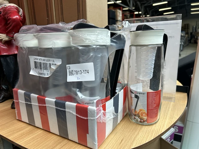 7x karaf met infuser 1.5 liter alpina - afbeelding 1 van  4