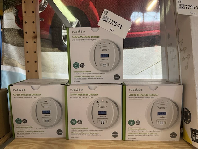 7x koolmonoxidemelder met display, nedis - afbeelding 1 van  2