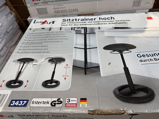 7x seat trainer, extra hoge bureaustoel, fitnesskruk living art - afbeelding 2 van  4