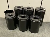 7x vlamdovende afvalbak zwart - afbeelding 1 van  5