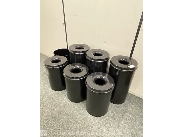 7x vlamdovende afvalbak zwart - afbeelding 2 van  5