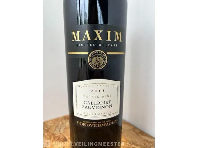 7x wijn goedverwacht, robertson valley, zuid afrika, cab. sauvignon 2015 (limited release, maxim) - afbeelding 2 van  3