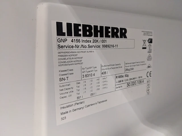 8 lade vriezer no frost, liebherr semi proffesional a++, gnp4156 - afbeelding 7 van  7