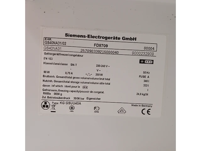 8 laden vriezer, siemens, gs40na3102 - nofrost a++ - afbeelding 5 van  7