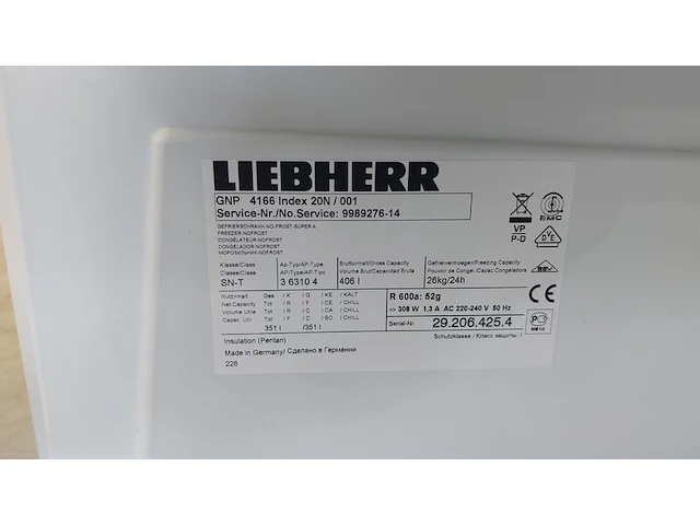8 lades vriezer no frost, liebherr, gnp4166, wit - afbeelding 9 van  9