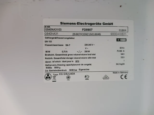8 lades vriezer siemens no frost, gs40na31, wit - afbeelding 8 van  8