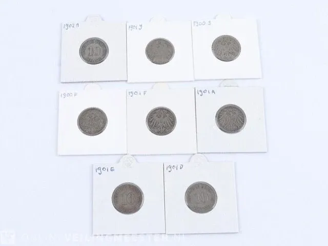 8 munten deutsche reich - afbeelding 1 van  10