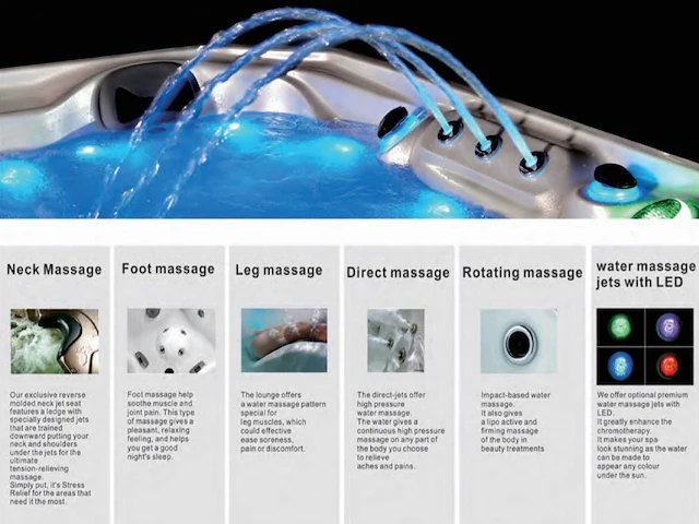 8-persoons buitenspa met balboa en wifi en 112 massagejets (2 kleuren beschikbaar) - afbeelding 13 van  25
