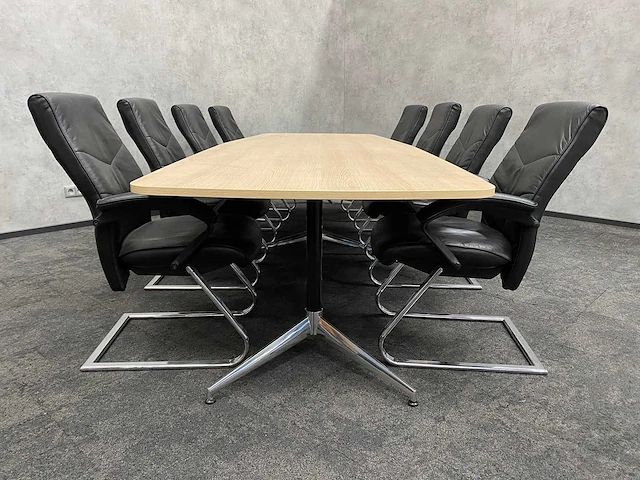 8 persoons lederen conferentieset 370x120 - afbeelding 1 van  27