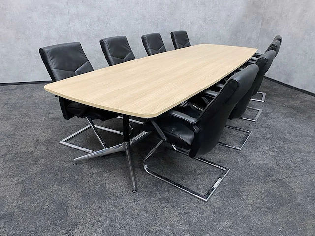 8 persoons lederen conferentieset 370x120 - afbeelding 4 van  27