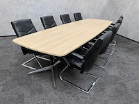 8 persoons lederen conferentieset 370x120 - afbeelding 5 van  27