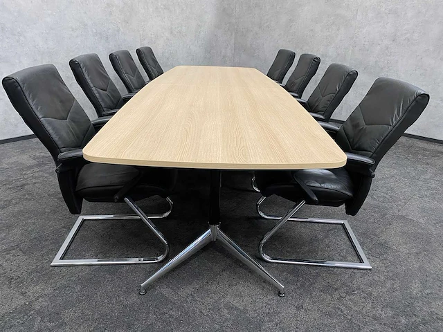 8 persoons lederen conferentieset 370x120 - afbeelding 10 van  27