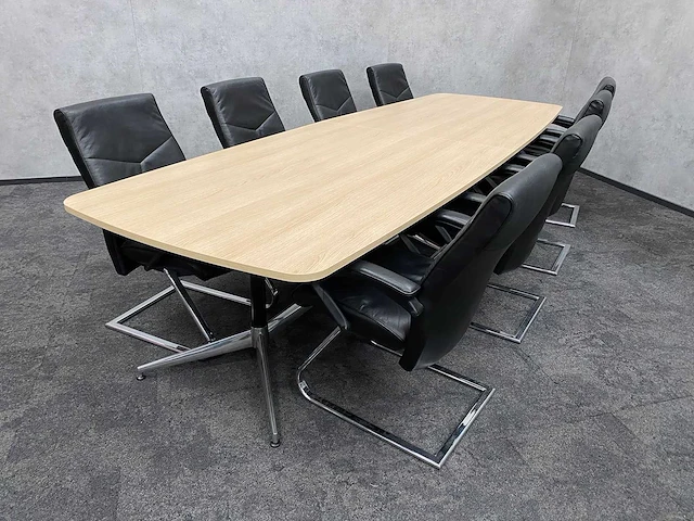 8 persoons lederen conferentieset 370x120 - afbeelding 5 van  27