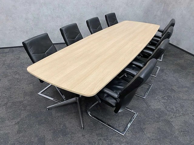 8 persoons lederen conferentieset 370x120 - afbeelding 6 van  27