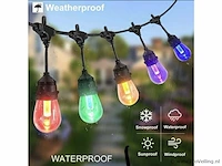 8 x 10 meter rgb led lichtslinger – e27 – waterdicht ip65 – binnen & buiten - afbeelding 1 van  4