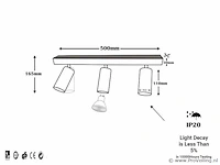 8 x gu10 opbouwarmatuur – 3 draaibare spots – zwart – aluminium – draaibaar 350°/70° – ip20 - afbeelding 4 van  5