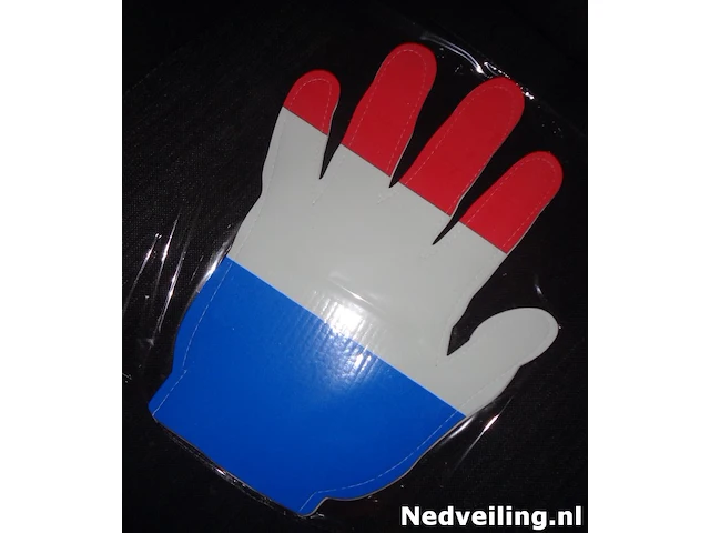 80x foamhanden 40x30cm rood wit blauw - afbeelding 1 van  3