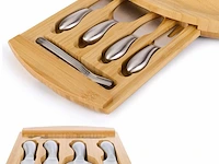 8x bamboe kaasplank met accessoires - afbeelding 2 van  3