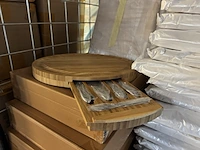 8x bamboe kaasplank met accessoires - afbeelding 4 van  4
