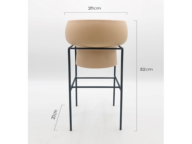 8x bloempot op metalen standaard 25x52 cm - afbeelding 1 van  1