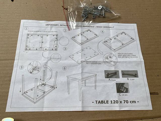 8x buiten tafel onderstel, bruin, nieuw - afbeelding 3 van  5