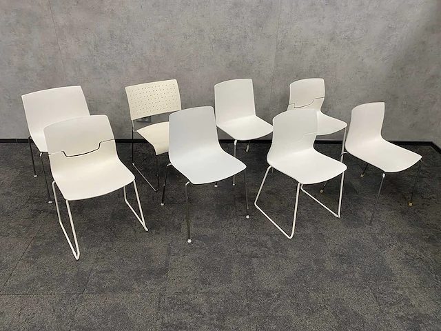 8x conferentiestoel designmix wit - afbeelding 12 van  29