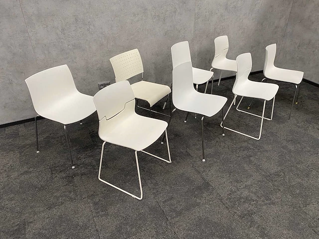 8x conferentiestoel designmix wit - afbeelding 23 van  29