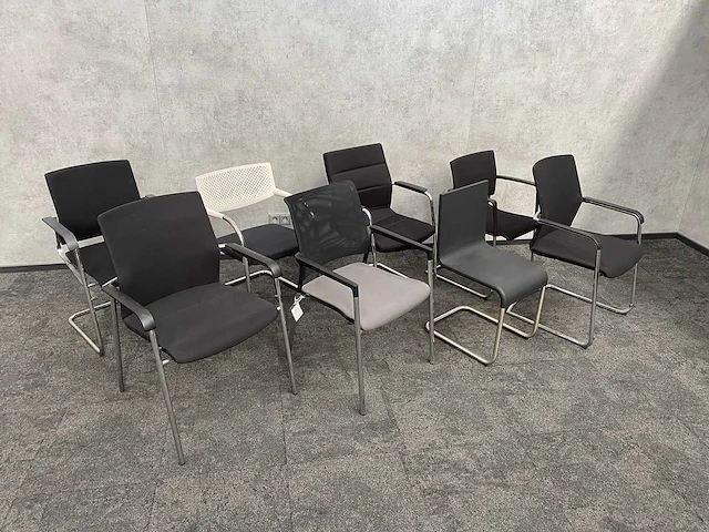 8x conferentiestoel designmix zwart/chroom - afbeelding 1 van  26