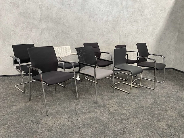 8x conferentiestoel designmix zwart/chroom - afbeelding 12 van  26