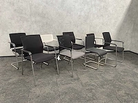 8x conferentiestoel designmix zwart/chroom - afbeelding 12 van  26