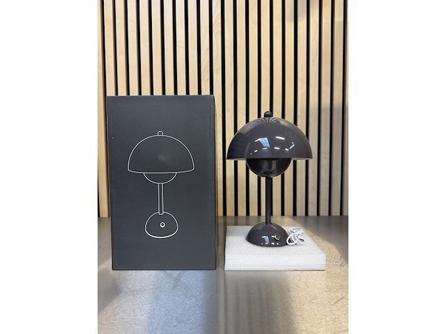 8x design tafellamp verschillende kleuren wit licht, dimbaar en oplaadbaar usb-c, dark grey - afbeelding 1 van  5