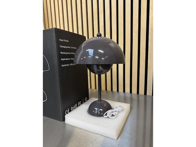 8x design tafellamp verschillende kleuren wit licht, dimbaar en oplaadbaar usb-c, dark grey - afbeelding 4 van  5