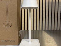 8x design tafellamp verschillende kleuren wit licht, dimbaar en oplaadbaar usb-c, wit - afbeelding 3 van  6