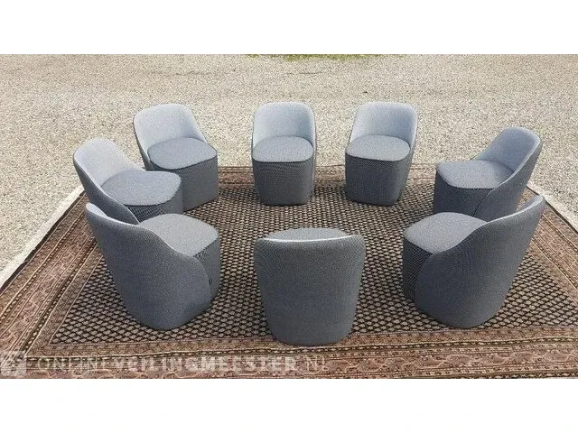 8x designstoel langranja, room pouf, grijs/blauw, bouwjaar 2021 - afbeelding 2 van  9