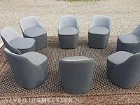 8x designstoel langranja, room pouf, grijs/blauw, bouwjaar 2021 - afbeelding 2 van  9