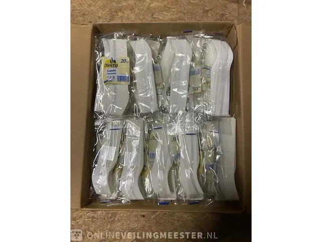 8x doos met plastic vorken - afbeelding 2 van  2