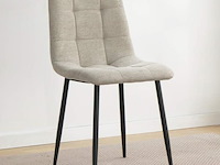 8x eetkamerstoel billy zonder arm - angus lichtgrijs - afbeelding 2 van  5